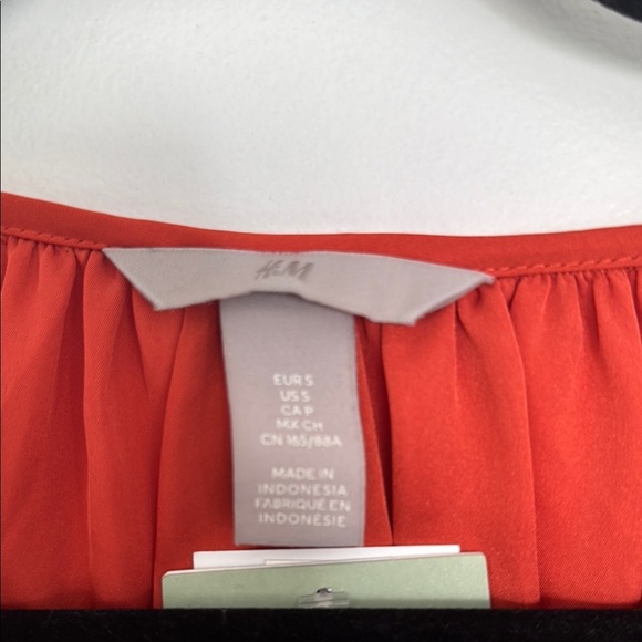 H&M Rust Orange satin loose fit Dress size small - Picture 7 of 8